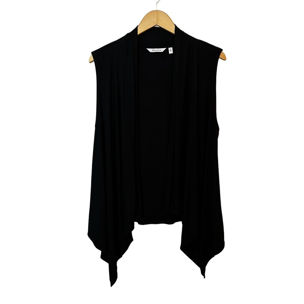 Athleta Black‎ Sleeveless Vest Micromodal Asymmetrical Womens Medium Yoga Lounge